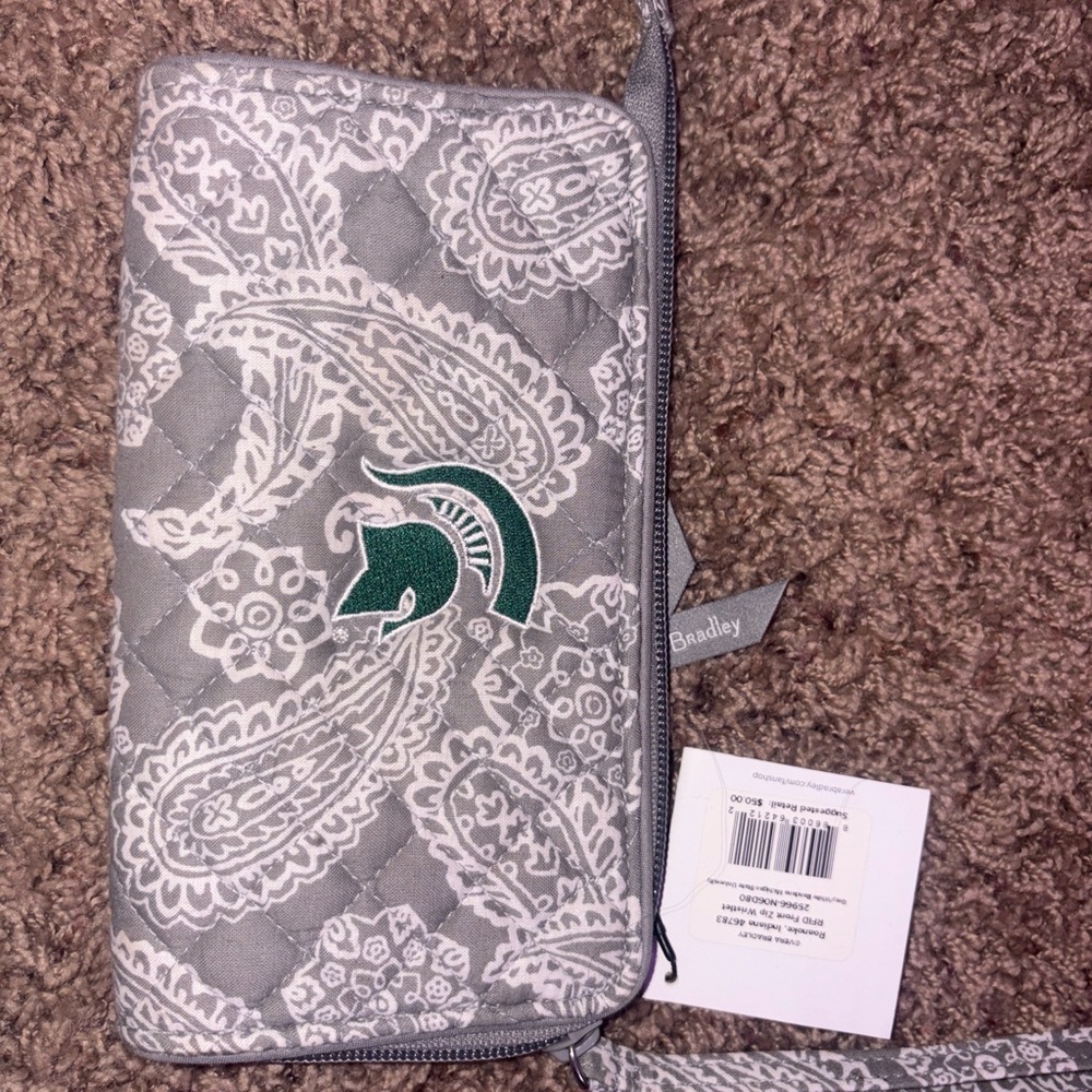 Vera Bradley Gray Paisley Wristlet